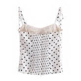 Black & White Polka Dot Spaghetti Strap Corset Tank Top